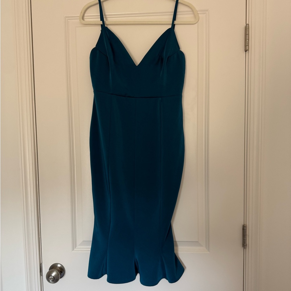 Deep Teal Showpo Knee Length Dress Size 10